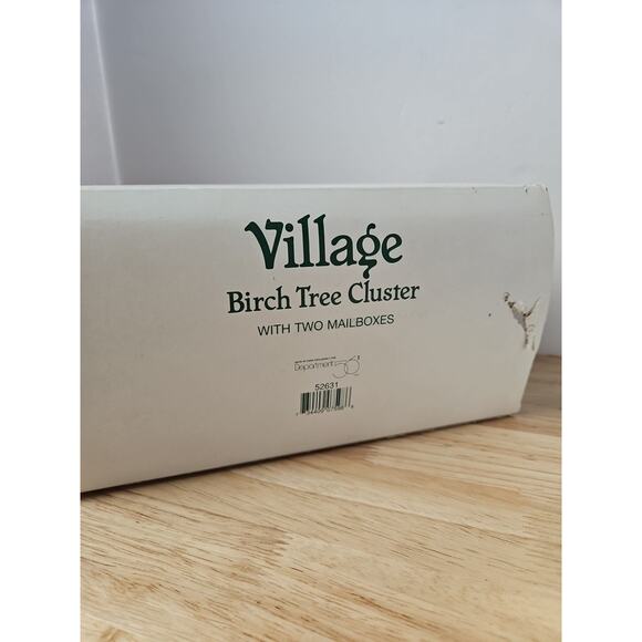 Dept 56 Village Birch Tree Cluster with Two Mailboxes 52631 With Box Cardinals - Picture 3 of 16